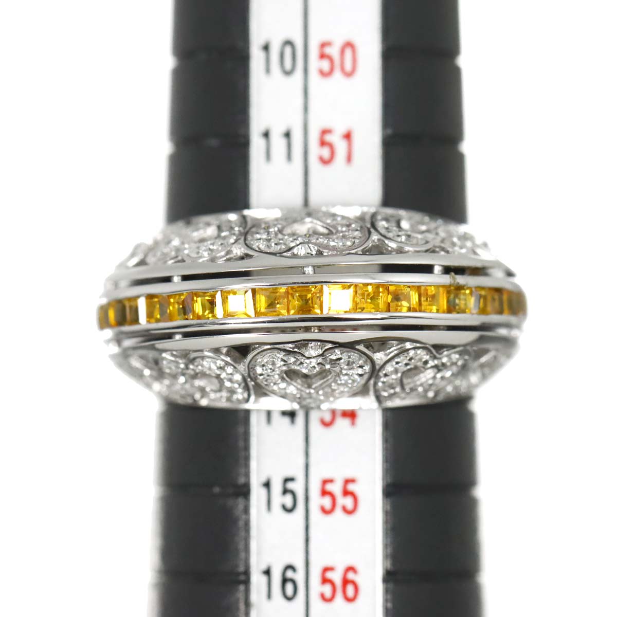 Sapphire 0.83ct Diamond 0.30ct Ring 18K WG 750 Size6.25-6.5(US)