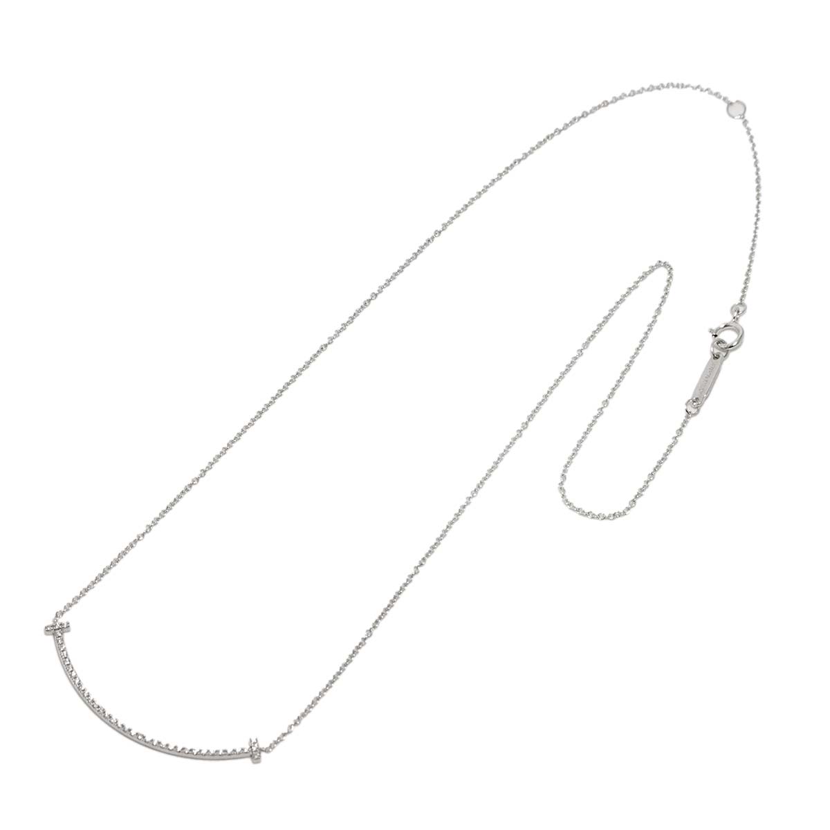 T Smile Diamond Necklace SM 18K White Gold 750
