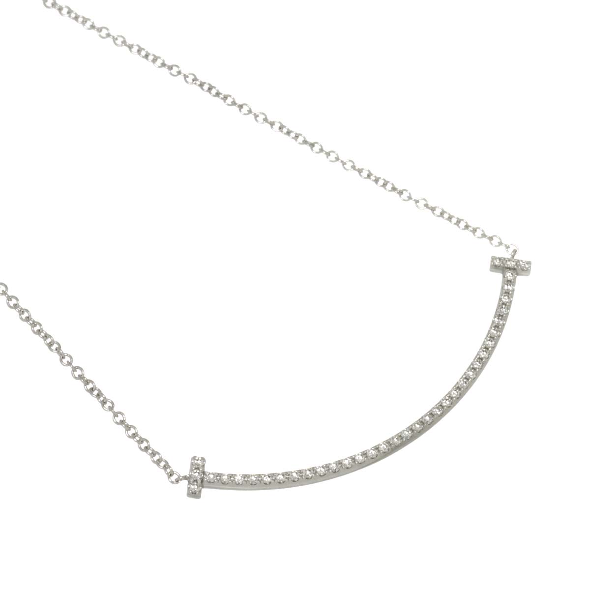 T Smile Diamond Necklace SM 18K White Gold 750