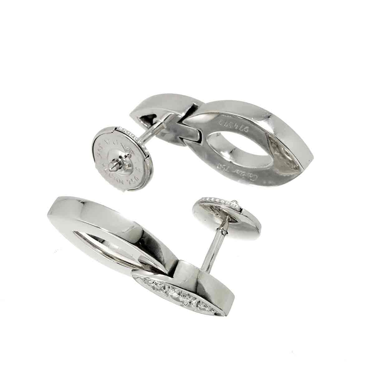 Diamond Earrings Pierced 18K White Gold 750