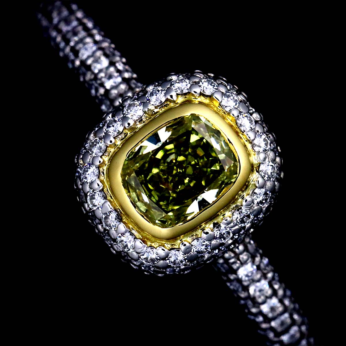 Diamond 0.43ct FIY/VS1 Ring Pt 18K YG Size6-6.25(US)