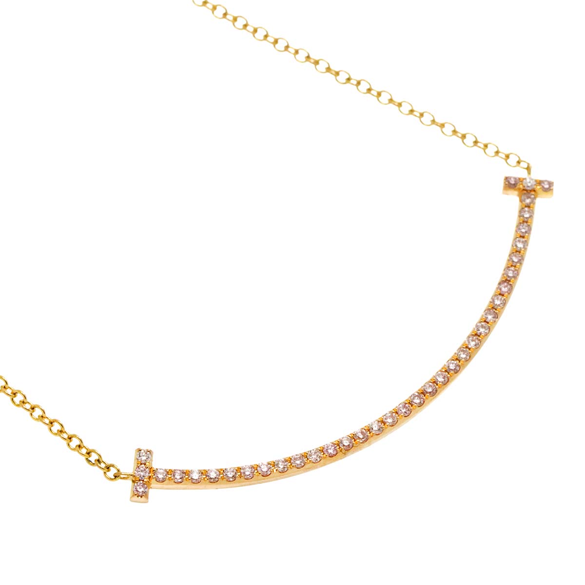 T Smile Diamond SM Necklace 18K Pink Gold 750