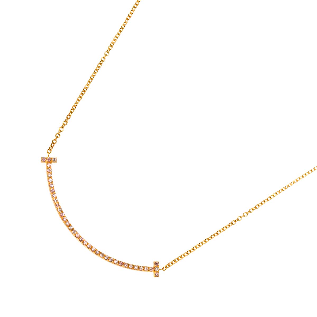 T Smile Diamond SM Necklace 18K Pink Gold 750