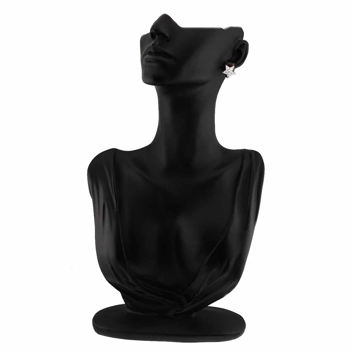 Star Motif Diamond Earrings Clip on Platinum