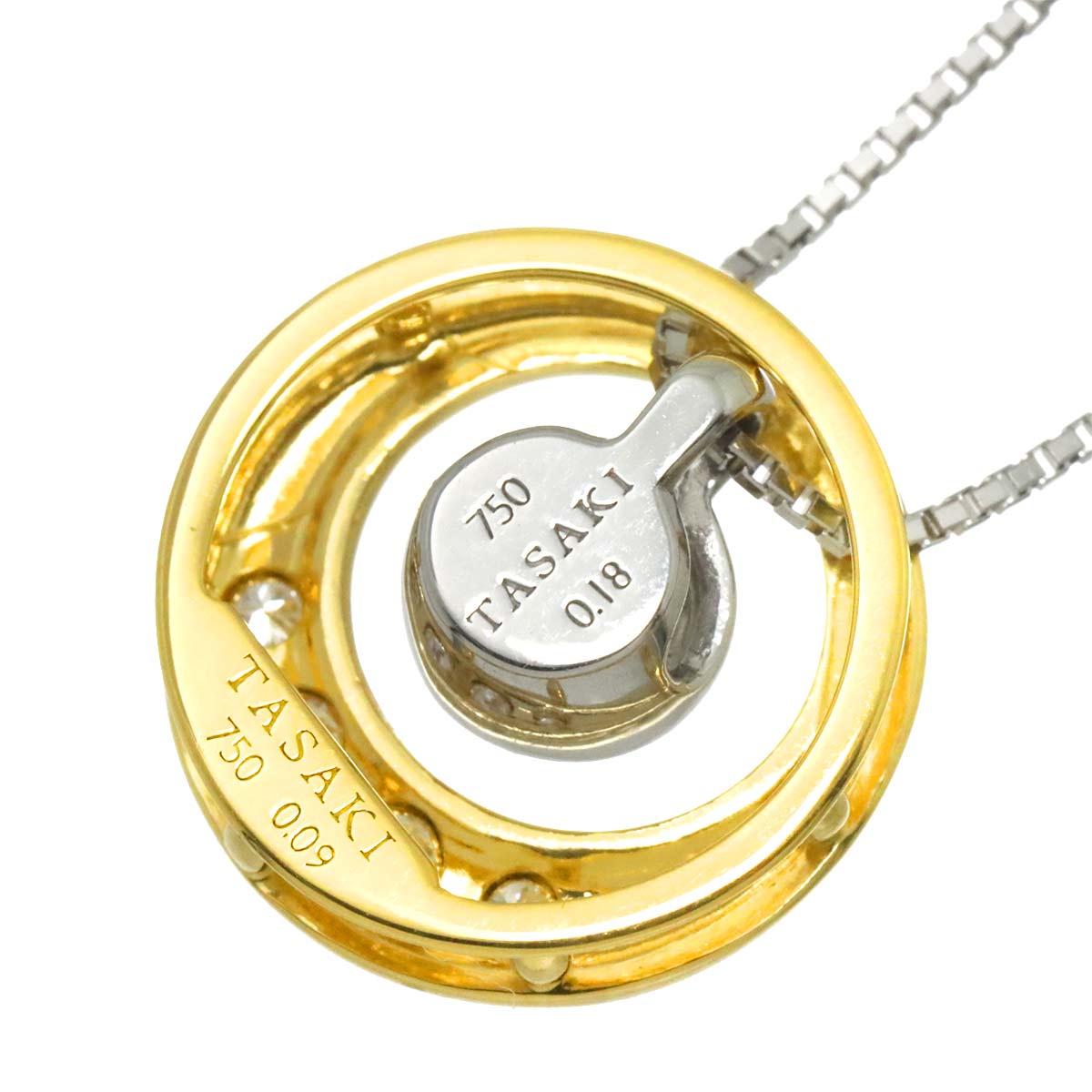 Diamond 0.18ct/0.09ct Necklace 18K WG YG 750