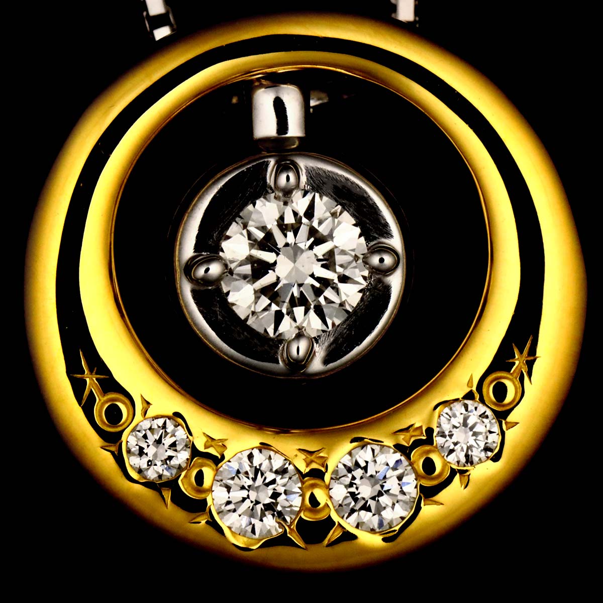 Diamond 0.18ct/0.09ct Necklace 18K WG YG 750