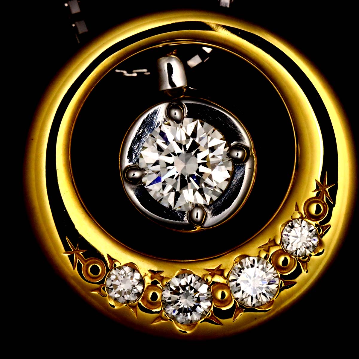 Diamond 0.18ct/0.09ct Necklace 18K WG YG 750