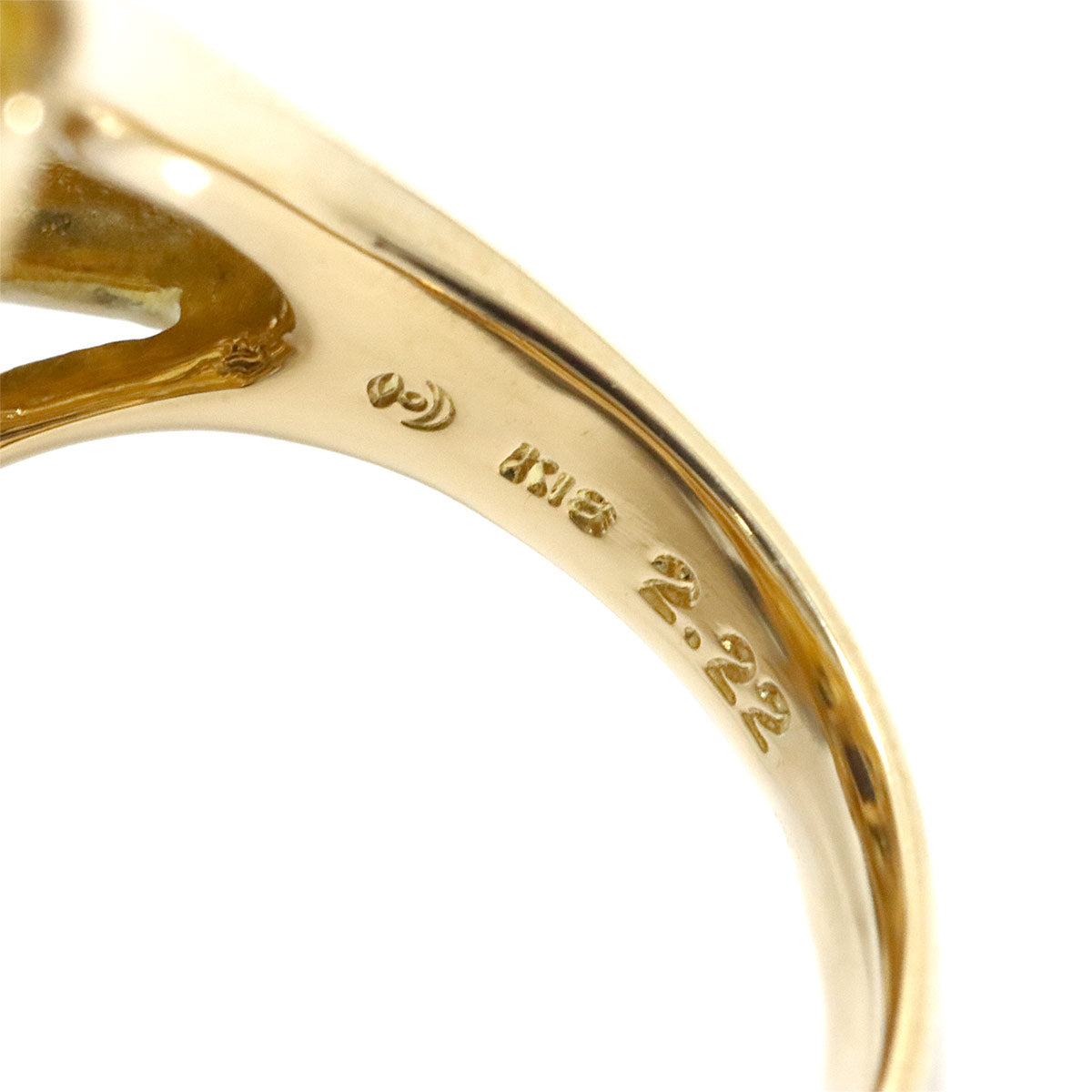 Tourmaline 2.22ct Diamond 0.14ct Ring 18K YG 750 size6(US)