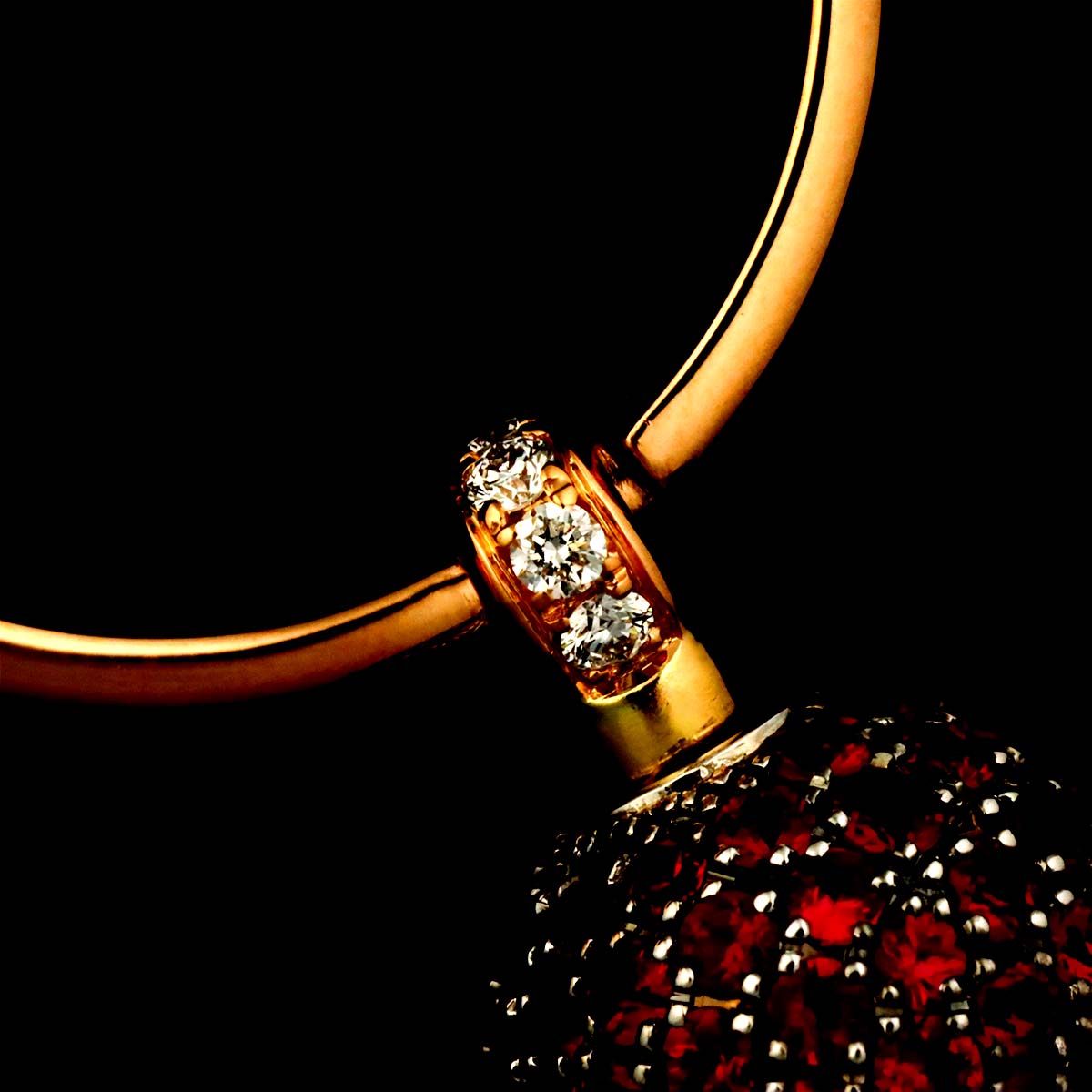 Ruby Diamond 0.07ct Ring 18K PG 750 Size6(US)