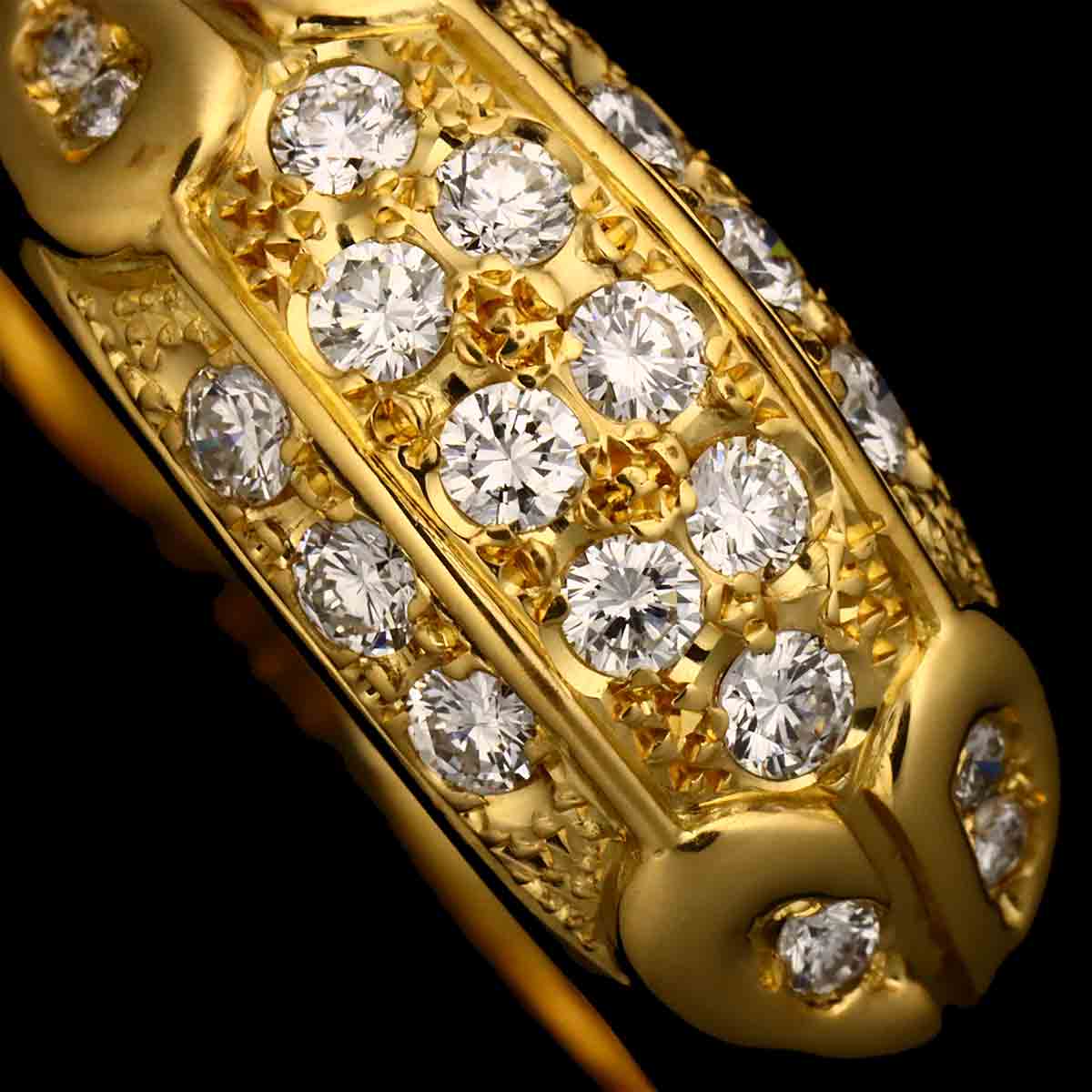 Diamond Ring 18K YG 750 size7.25(US)