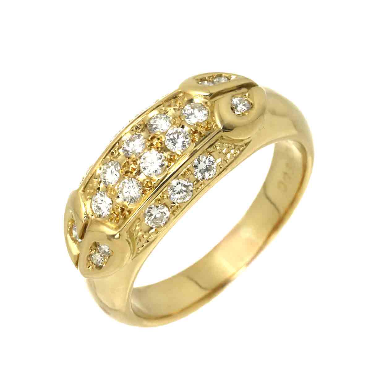 Diamond Ring 18K YG 750 size7.25(US)