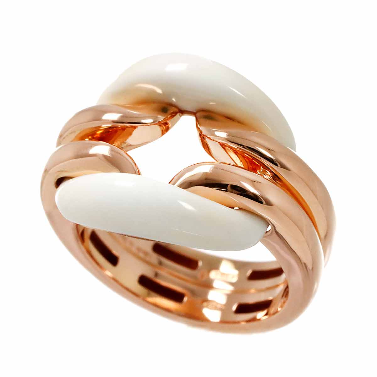 Diamond Ceramic Ring 18K PG 750 size4.75-5(US)