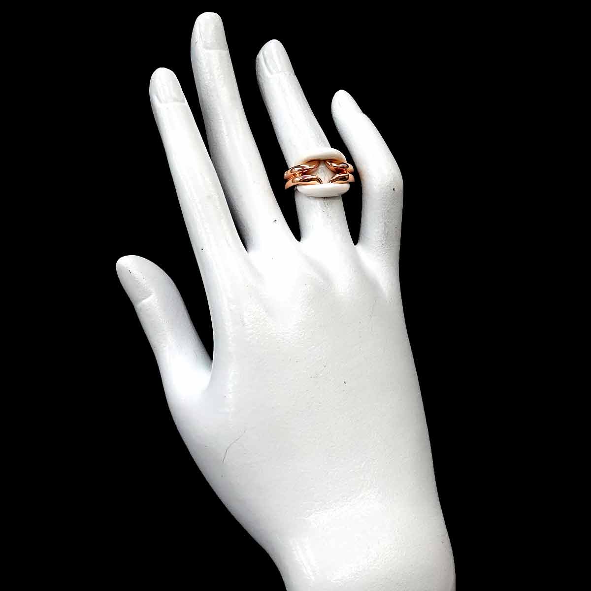 Diamond Ceramic Ring 18K PG 750 size4.75-5(US)