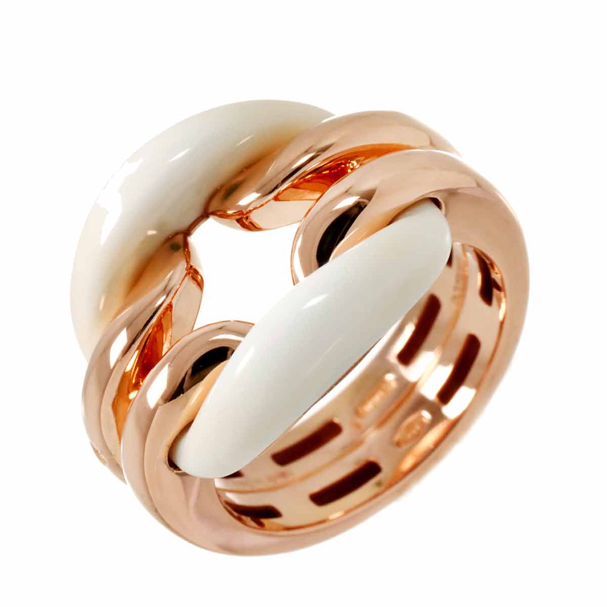 Diamond Ceramic Ring 18K PG 750 size4.75-5(US)