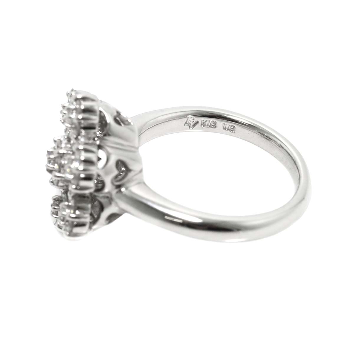 Diamond 0.93ct Ring 18K WG 750 Size5.5-5.75(US)