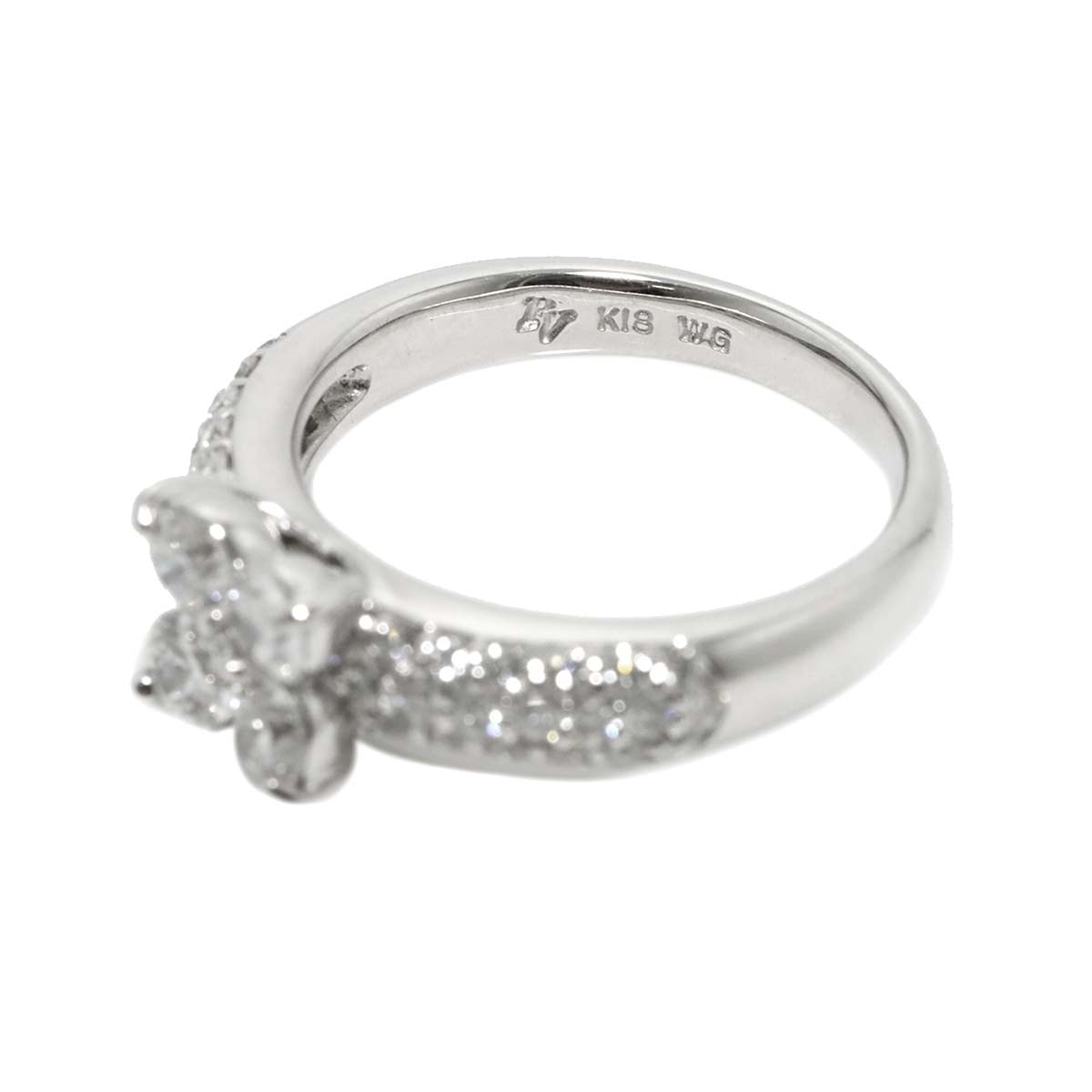 Diamond 1.00ct Ring 18K WG 750 Size5.25(US)