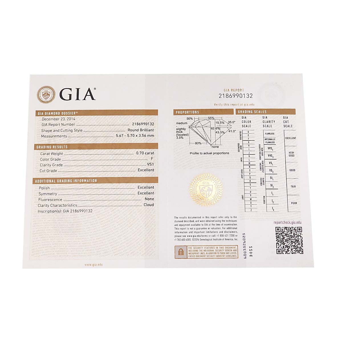 Blossom Diamond 0.70ct F/VS1/3EX Ring Pt 8.25(US)