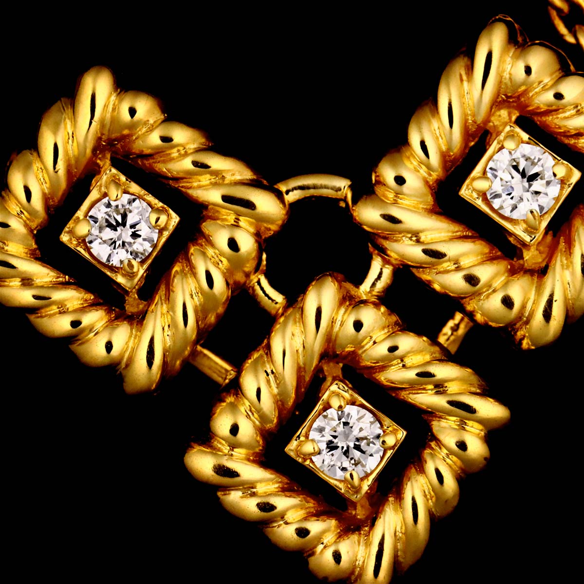 Diamond Necklace 18K Yellow Gold 750