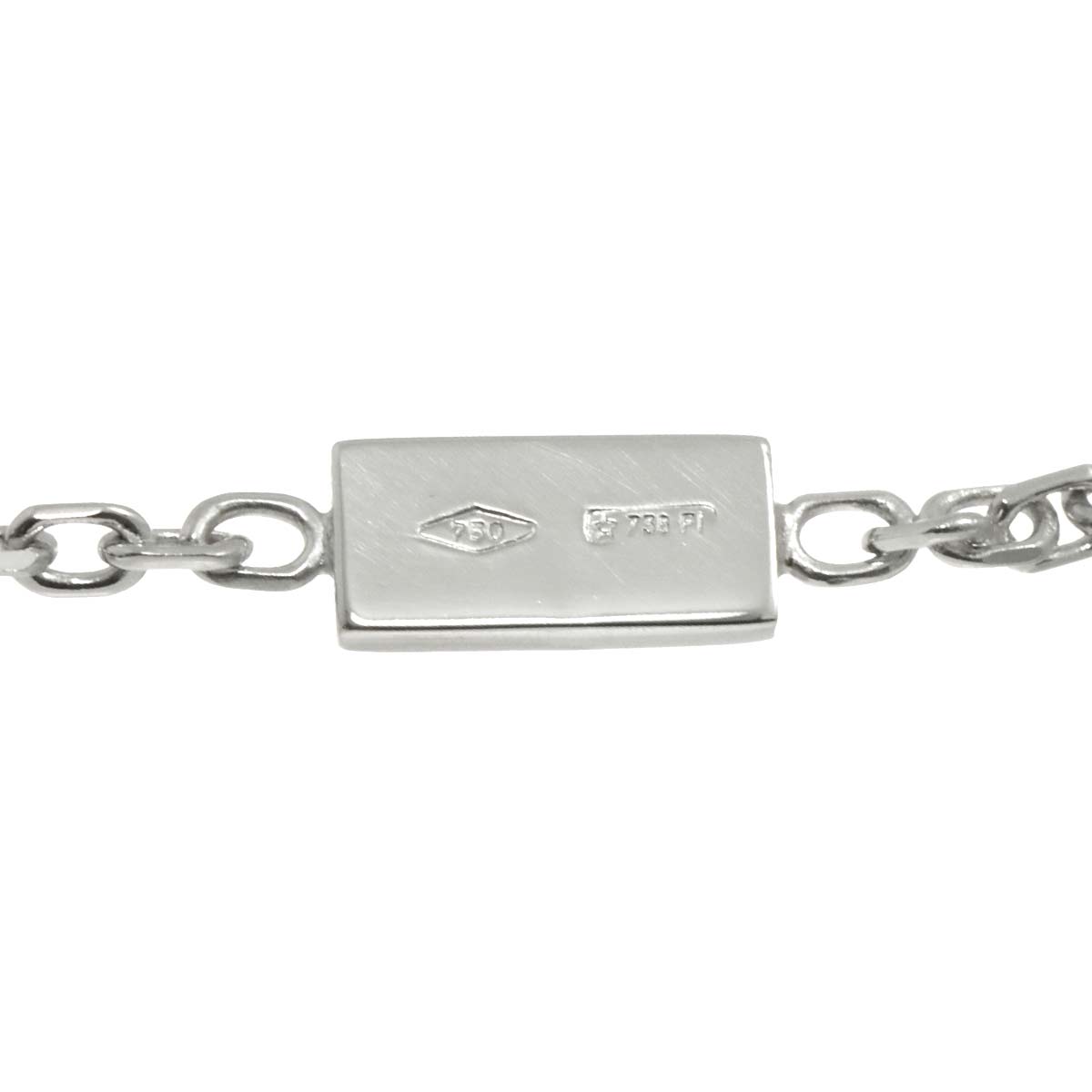 Separate Cross Diamond Necklace 18K White Gold 750