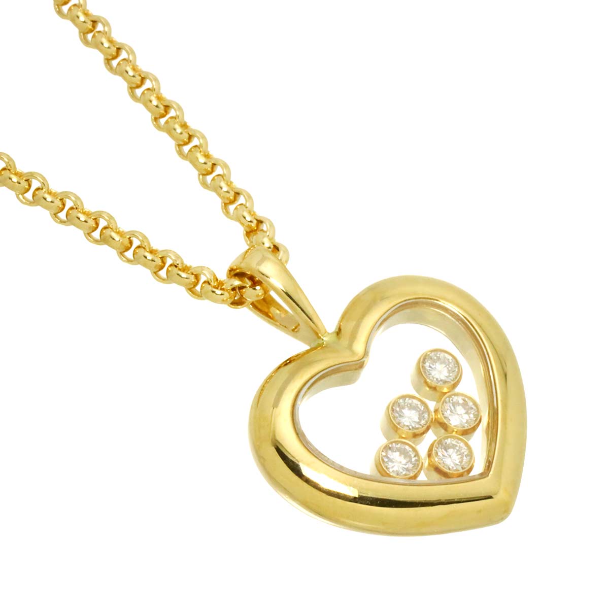 Happy Diamond Heart Necklace 18K Yellow Gold 750