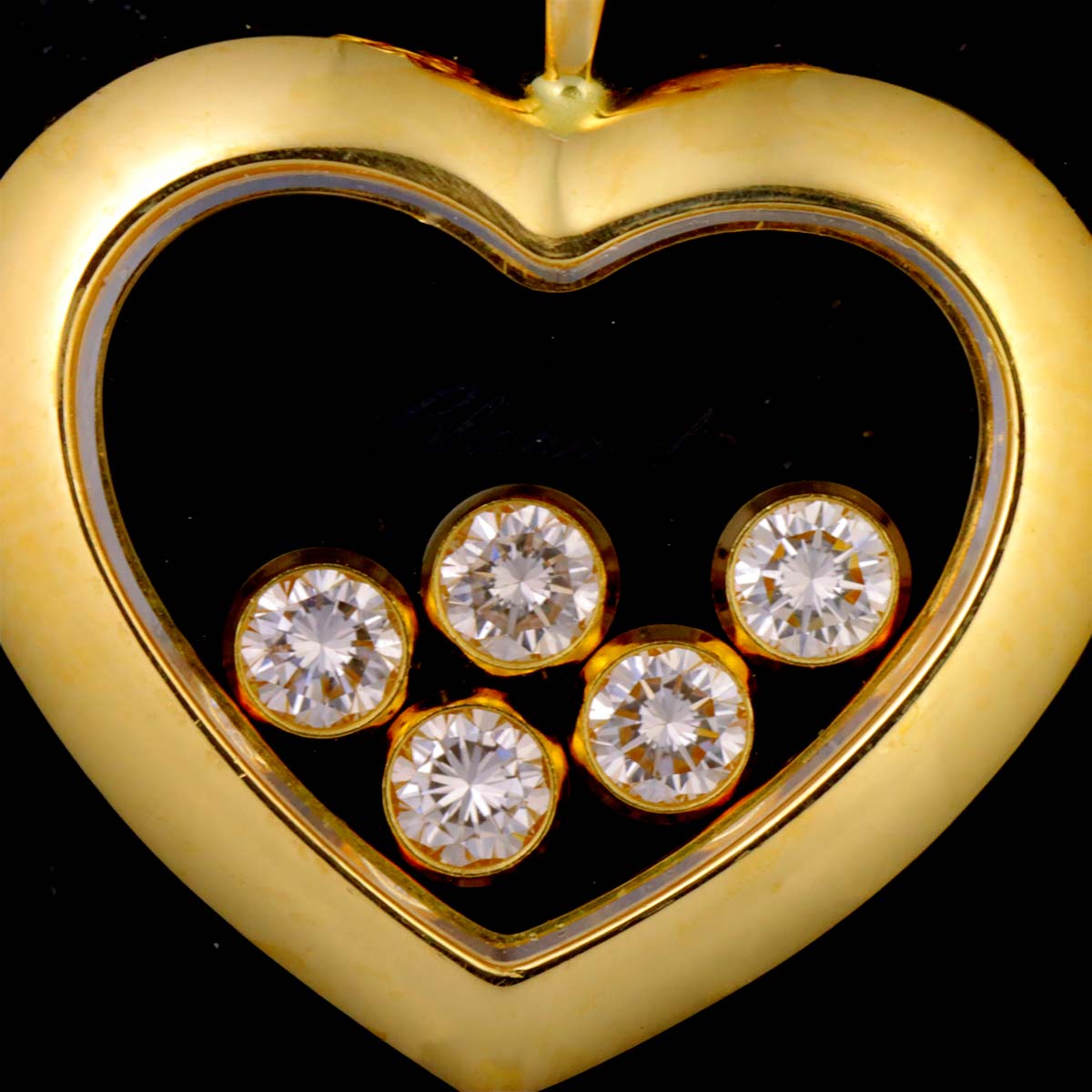 Happy Diamond Heart Necklace 18K Yellow Gold 750