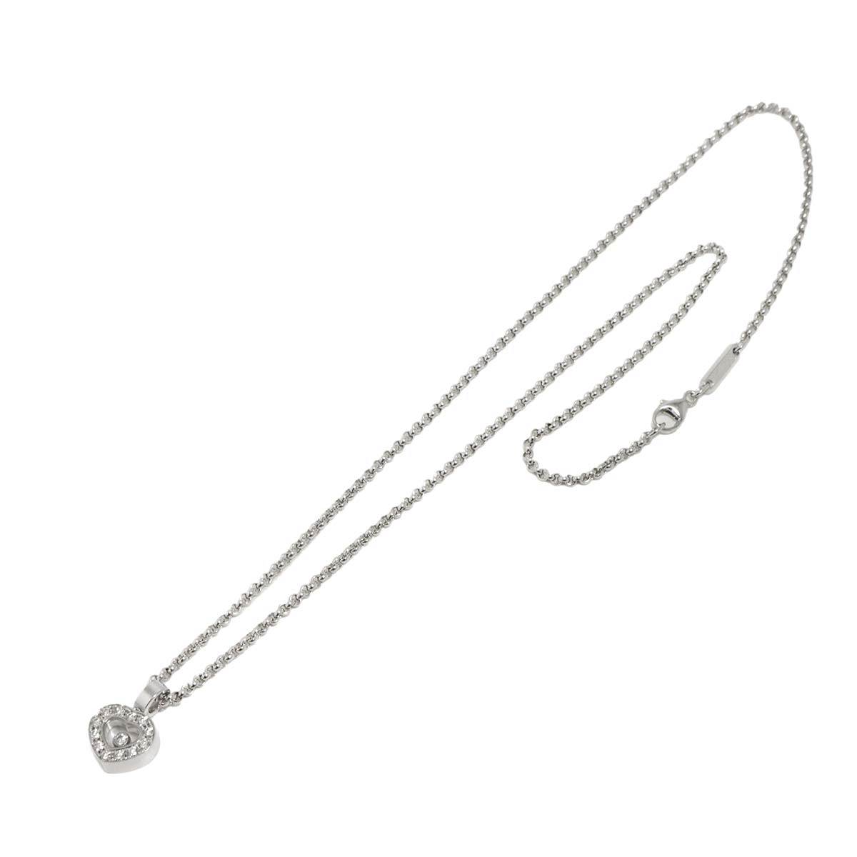 Happy Diamond Heart Necklace 18K White Gold 750