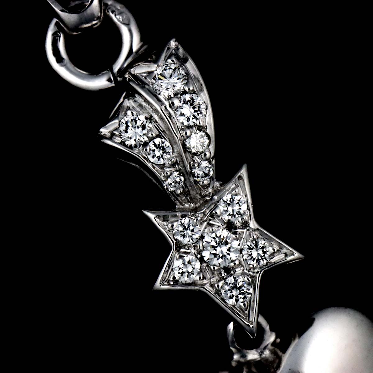 Comet Heart Diamond Necklace 18K White Gold 750