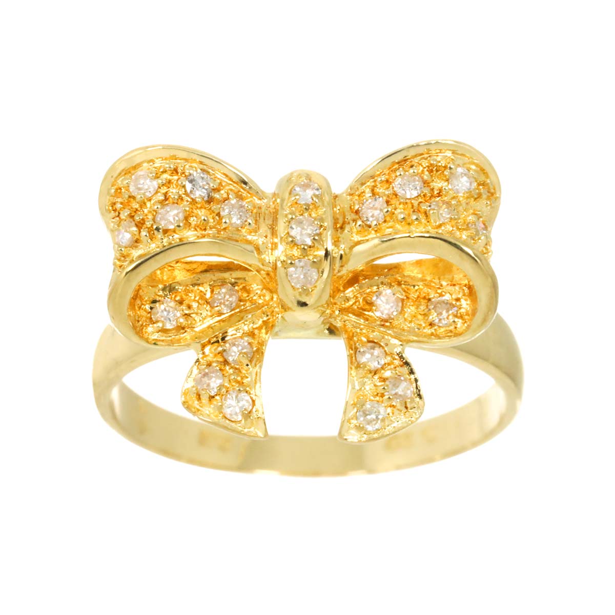Diamond 0.20ct Ring 18K YG Yellow Gold 750 6.25-6.5(US)