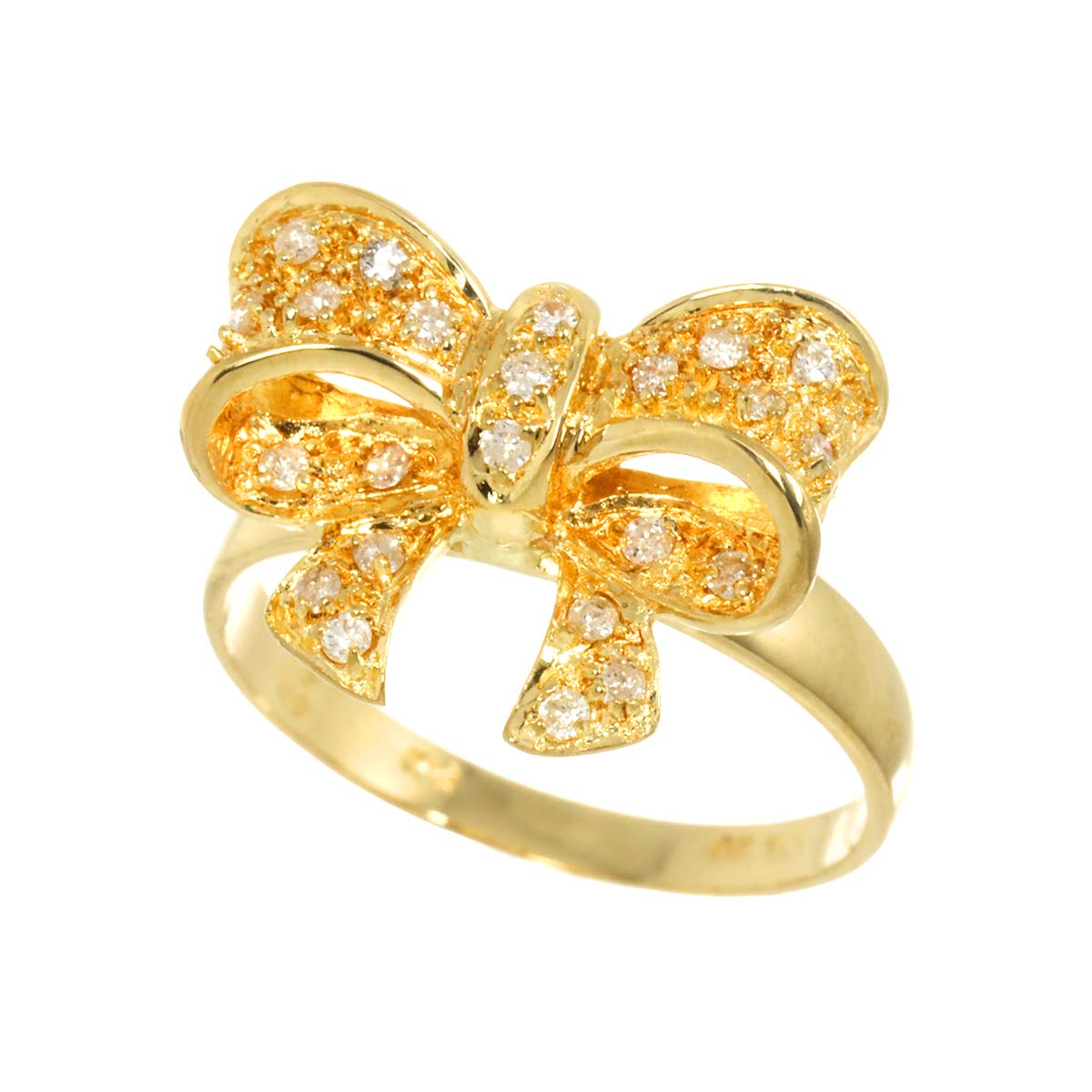 Diamond 0.20ct Ring 18K YG Yellow Gold 750 6.25-6.5(US)