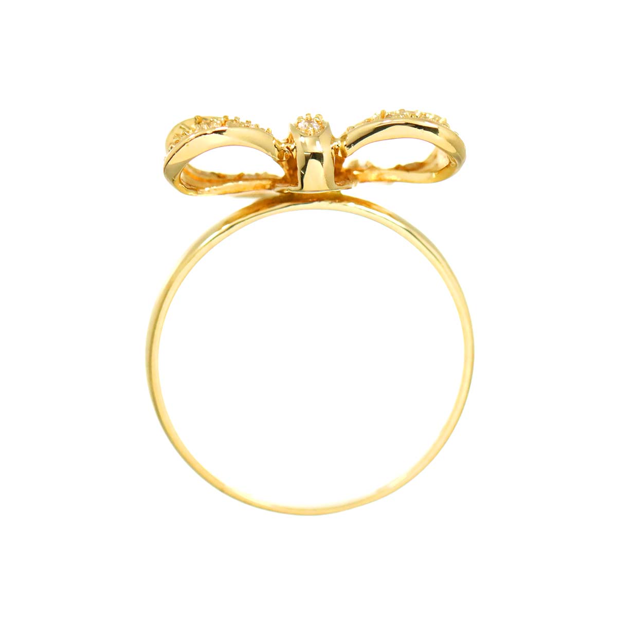 Diamond 0.20ct Ring 18K YG Yellow Gold 750 6.25-6.5(US)