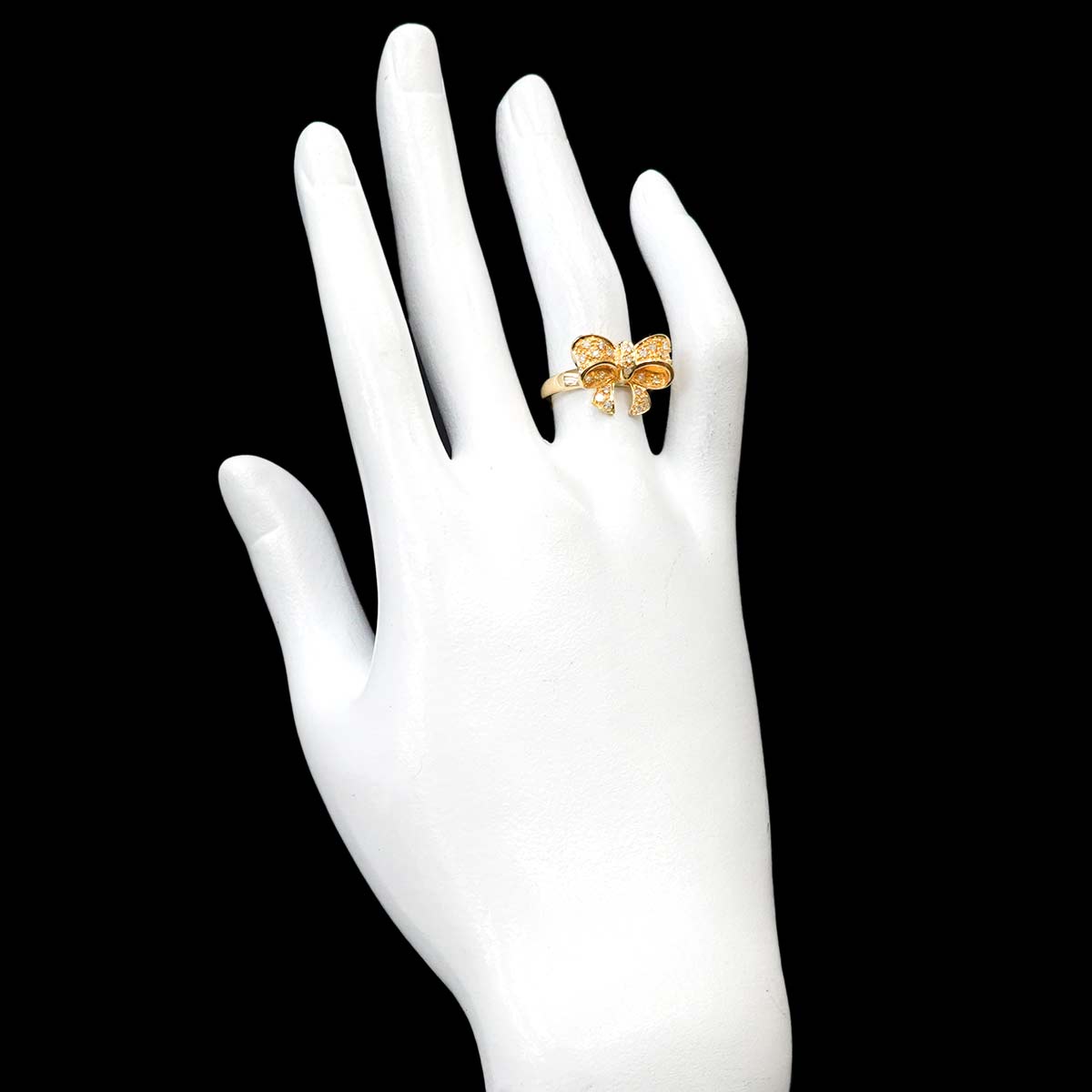 Diamond 0.20ct Ring 18K YG Yellow Gold 750 6.25-6.5(US)