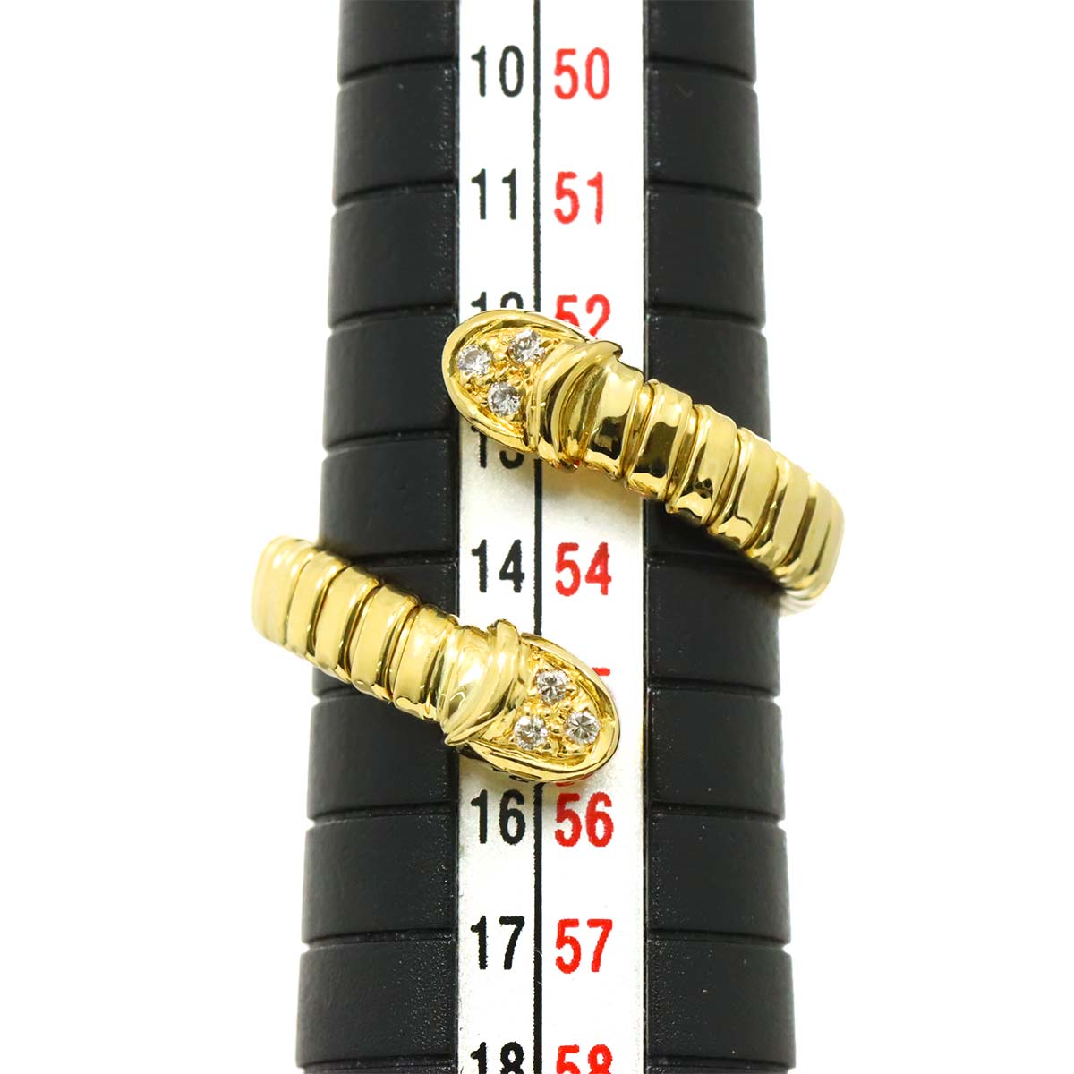 Diamond 0.06ct Ring 18K YG Yellow Gold 750 6(US)