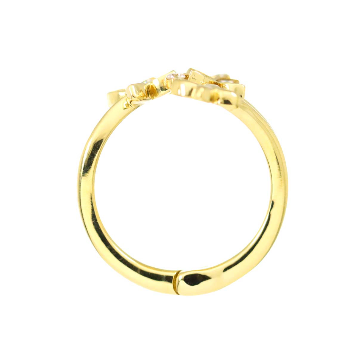 Diamond 0.16ct Ring 18K K18 YG Free size