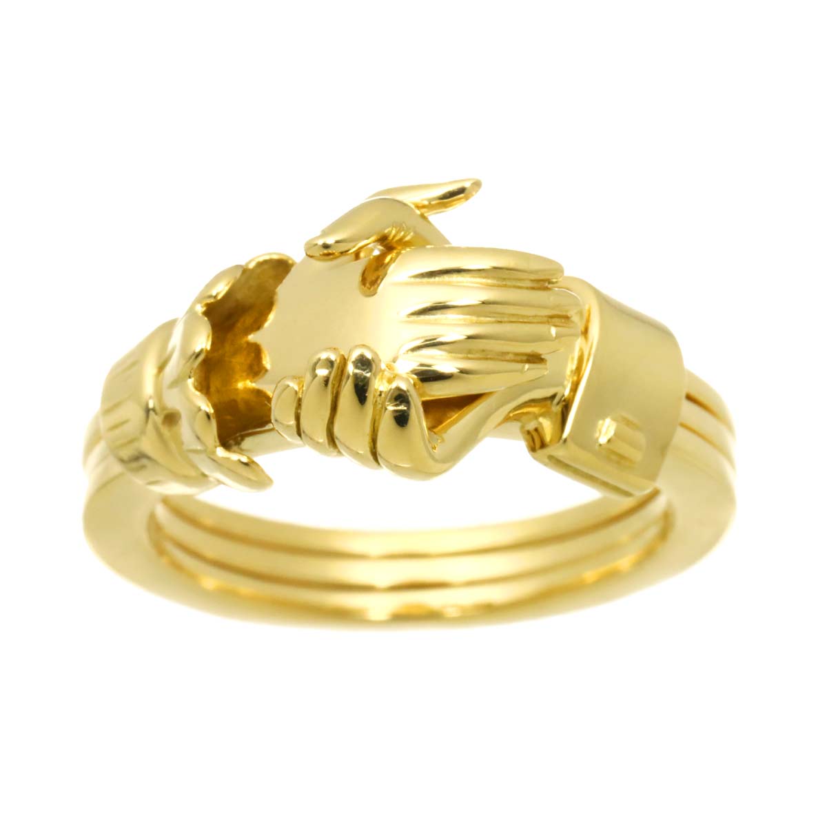 Diamond Ring 18K YG Yellow Gold 750 5.75-6(US)