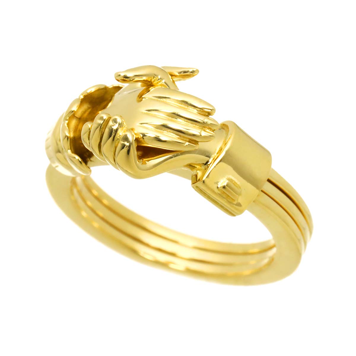 Diamond Ring 18K YG Yellow Gold 750 5.75-6(US)