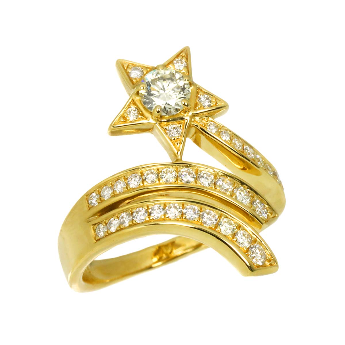 Diamond 0.345ct 0.43ct Ring 18K YG Yellow Gold 750 6(US)
