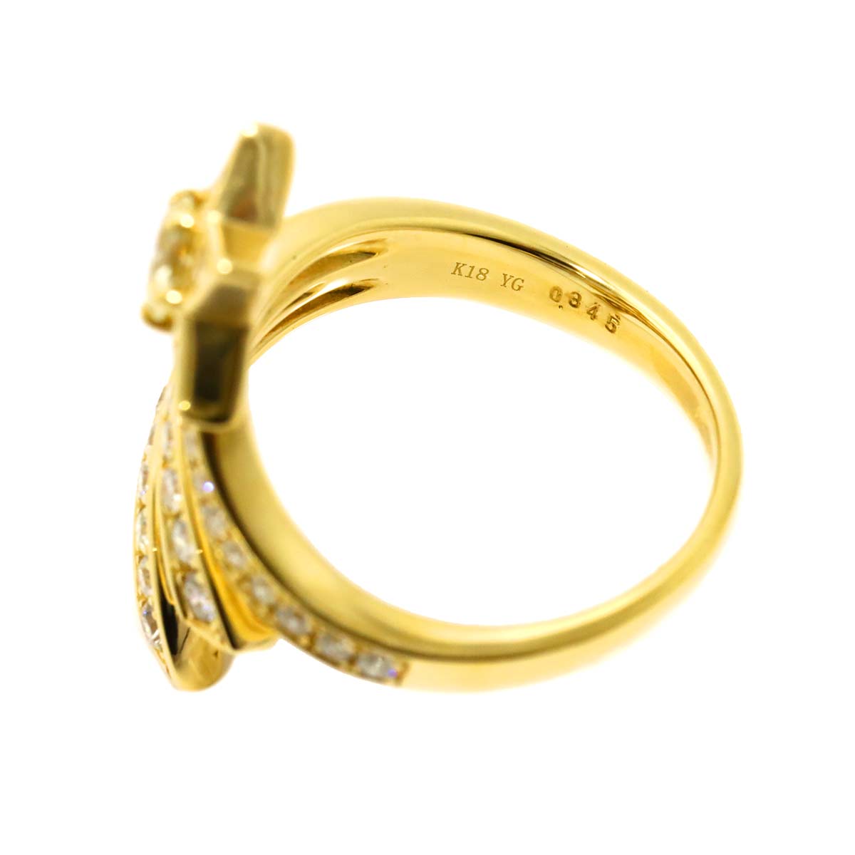 Diamond 0.345ct 0.43ct Ring 18K YG Yellow Gold 750 6(US)