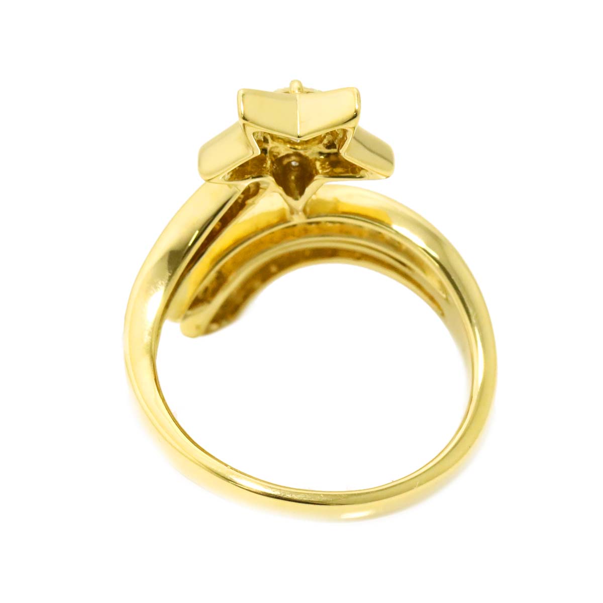 Diamond 0.345ct 0.43ct Ring 18K YG Yellow Gold 750 6(US)