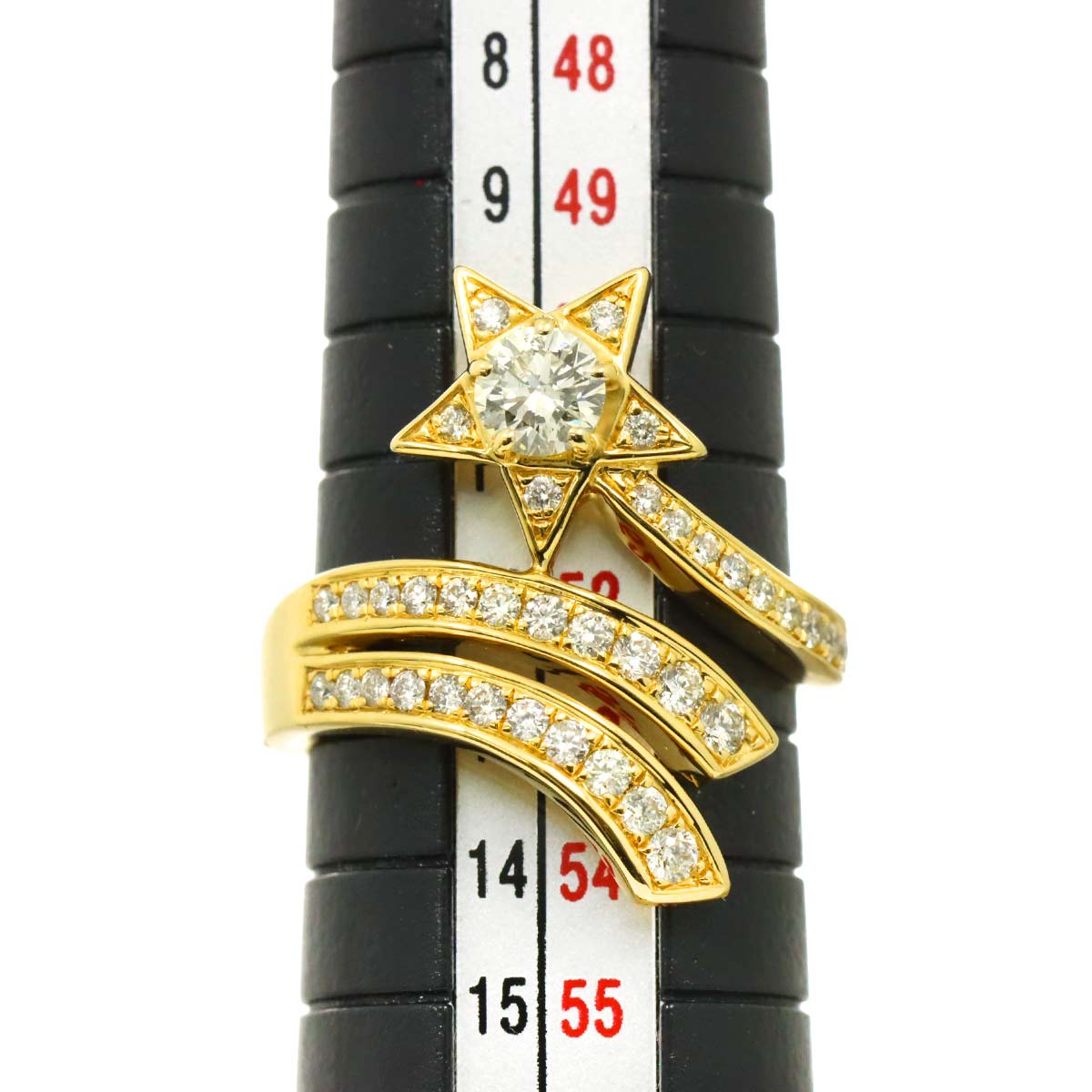 Diamond 0.345ct 0.43ct Ring 18K YG Yellow Gold 750 6(US)