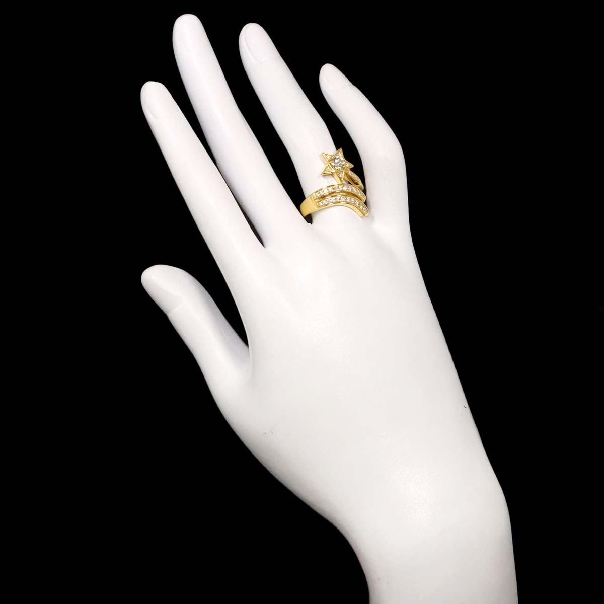 Diamond 0.345ct 0.43ct Ring 18K YG Yellow Gold 750 6(US)