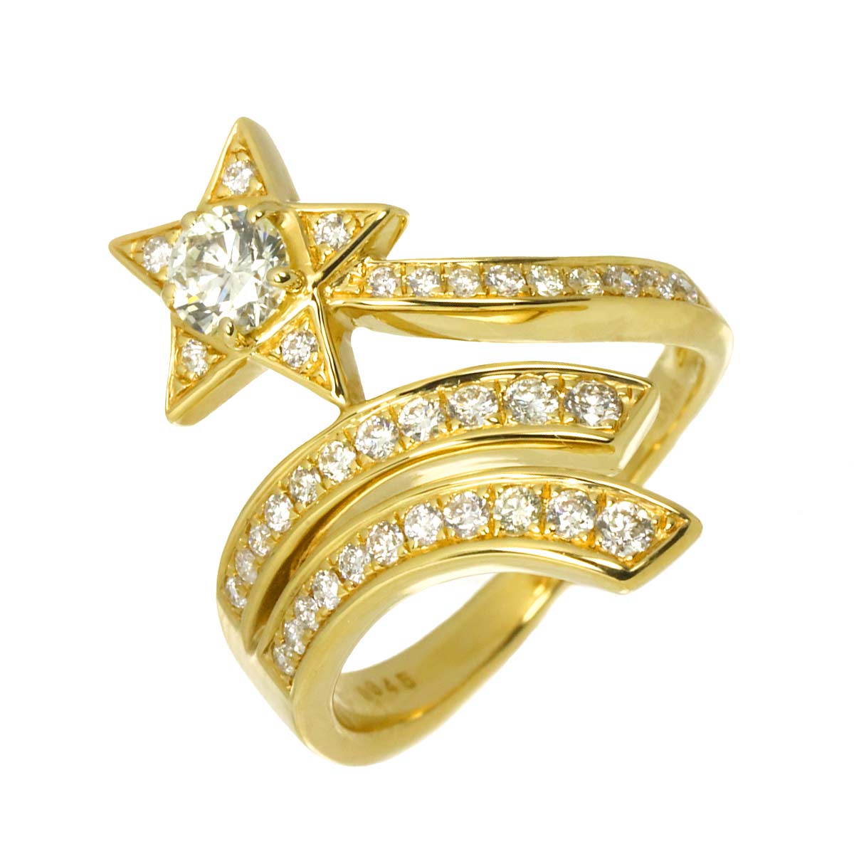 Diamond 0.345ct 0.43ct Ring 18K YG Yellow Gold 750 6(US)