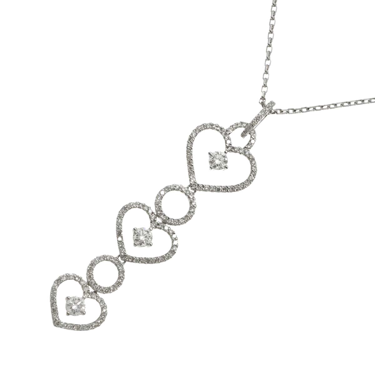 Diamond 1.45ct Necklace 18K WG White Gold 750
