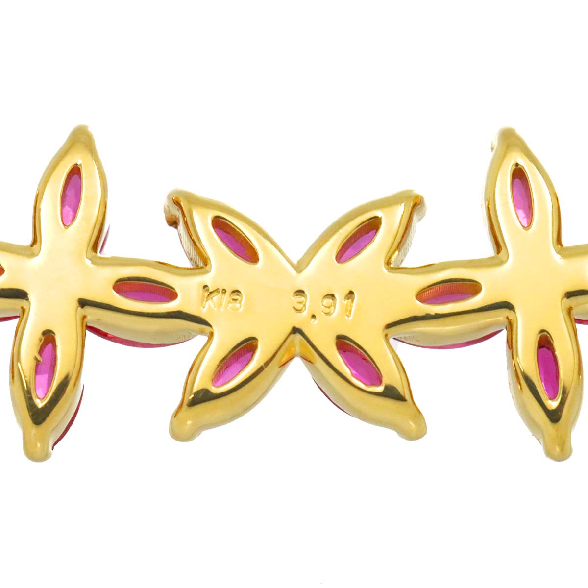 Ruby 3.91ct Necklace 18K YG Yellow Gold 750