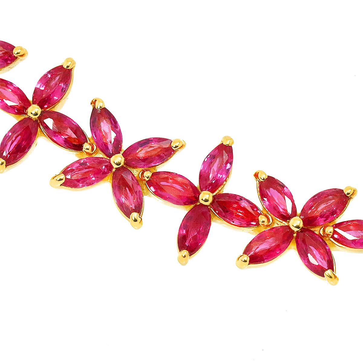 Ruby 3.91ct Necklace 18K YG Yellow Gold 750