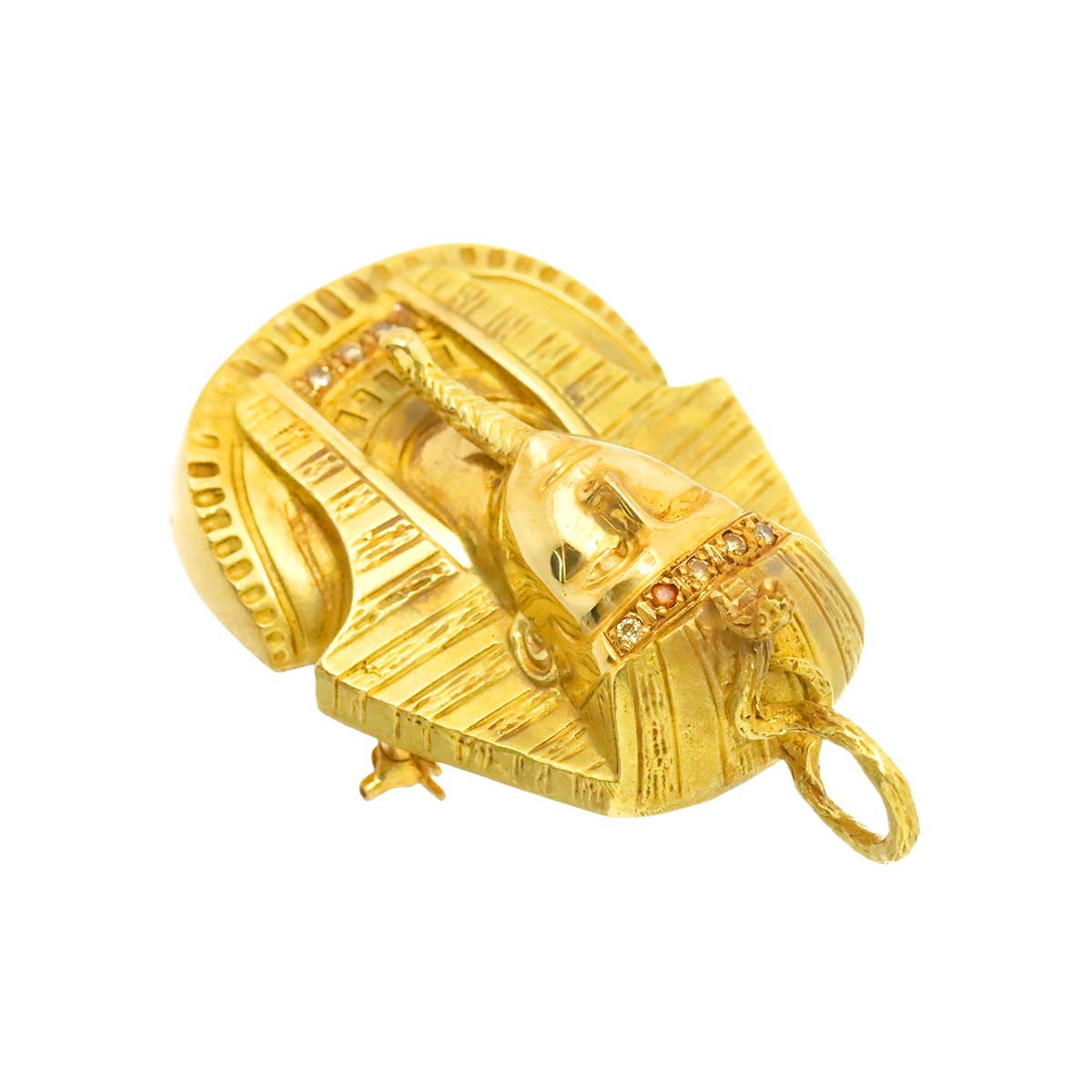 Diamond 0.06ct Brooch Pendant 18K YG 750