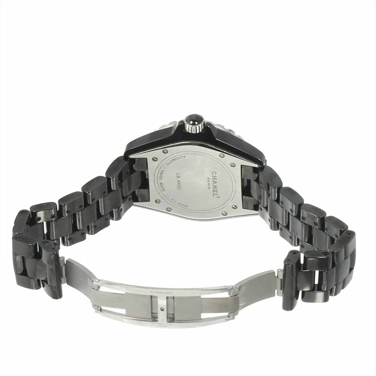 J12 H1626 38mm 12P Diamond Automatic Black Dial Mens Watch