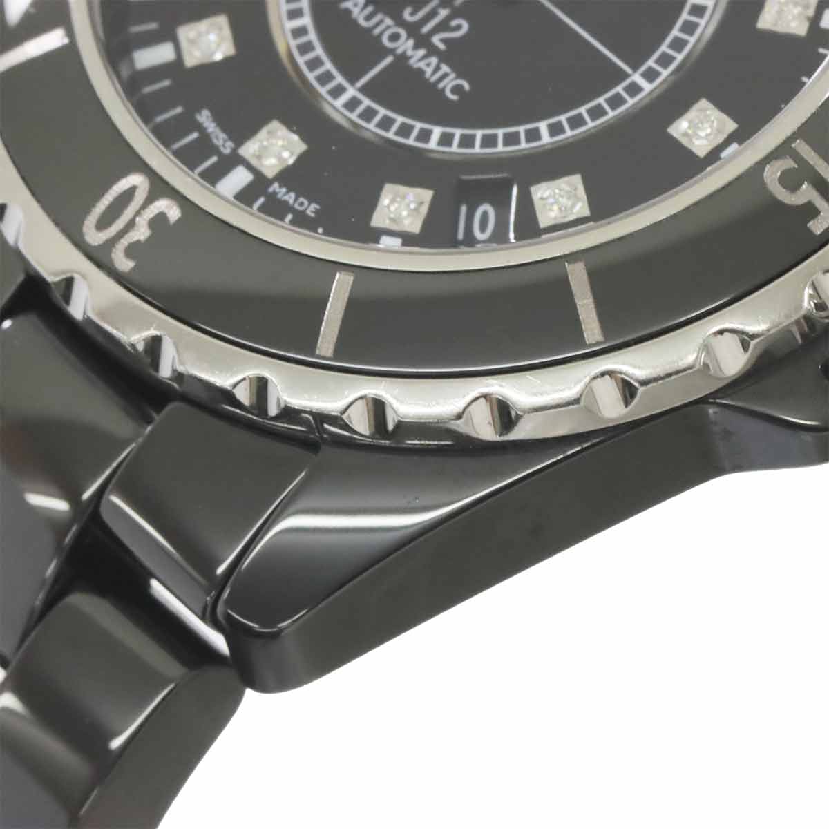 J12 H1626 38mm 12P Diamond Automatic Black Dial Mens Watch