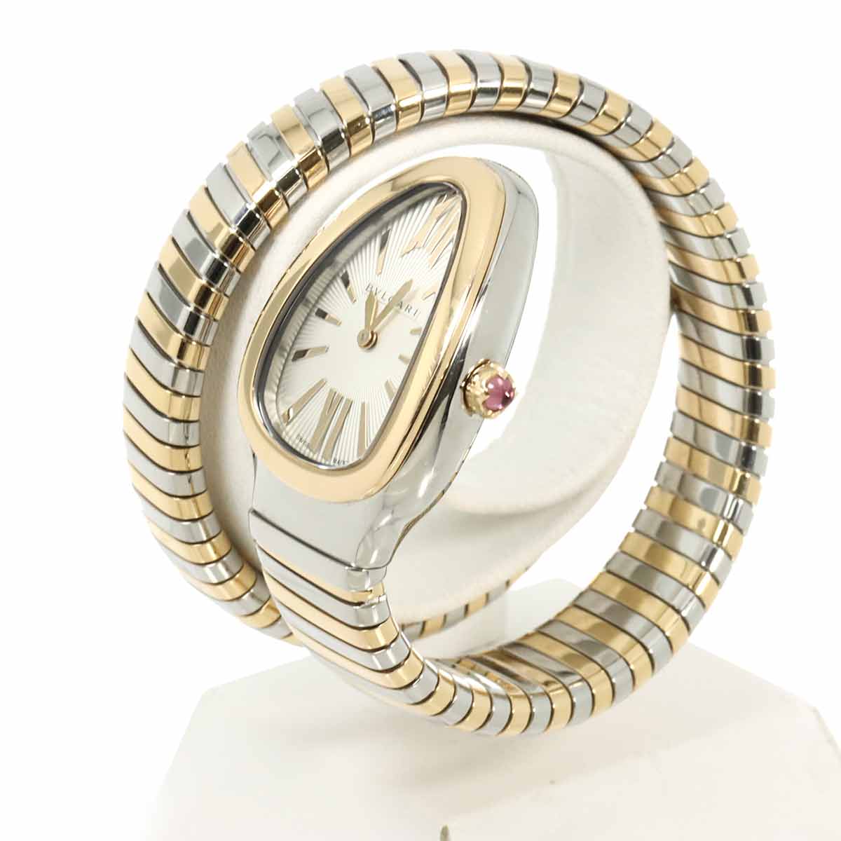 Serpenti Tubogas SP35SPG 103708 Quartz K18PG Quartz Silver Dial