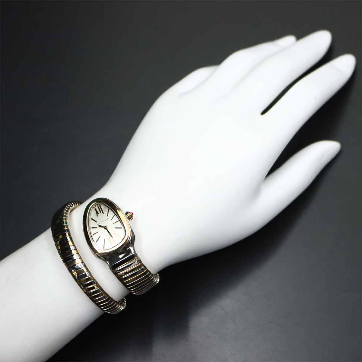 Serpenti Tubogas SP35SPG 103708 Quartz K18PG Quartz Silver Dial