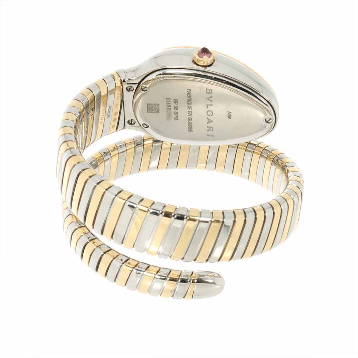 Serpenti Tubogas SP35SPG 103708 Quartz K18PG Quartz Silver Dial